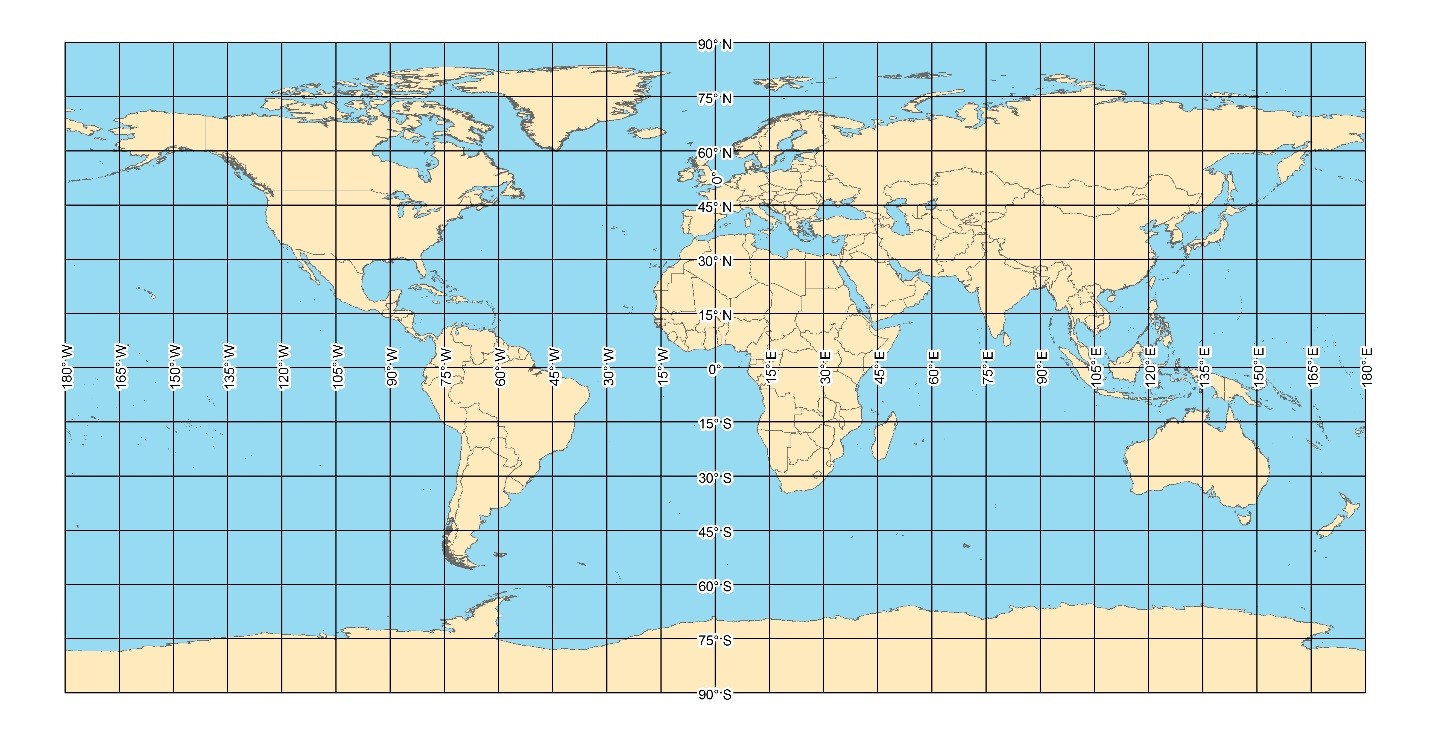 World Map with Latitudes and Longitudes - GIS Geography